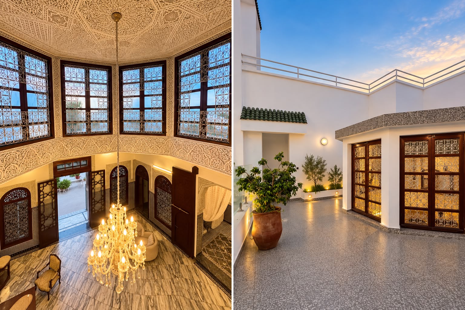 Terrasse de Riad Dar Rihla au coucher du soleil